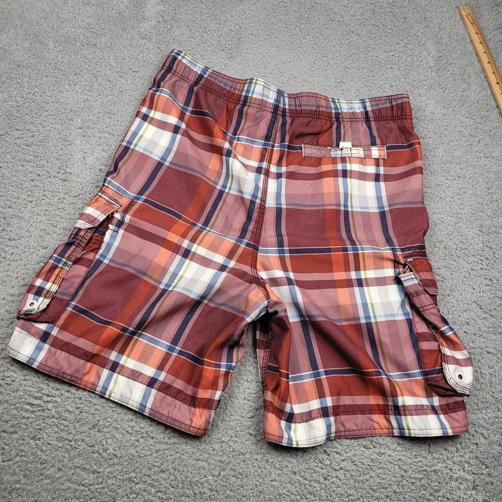 Abercrombie & Fitch Y2K Mens Plaid Cargo Shorts Swim‎ Trunks Size L